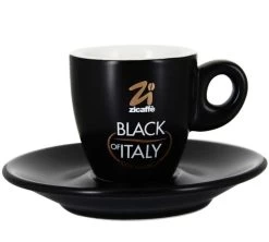 6 Tasses Et Sous-tasses Black Of Italy 7cl - Zicaffè -Les Amateurs De Café 69812