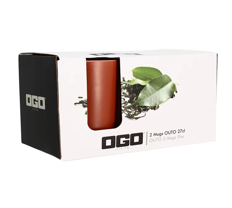 Mugs Isothermes OGO Living En Grès Paprika 20cl X2 4 Mugs Isothermes OGO Living En Grès Paprika 20cl X2 – Image 2