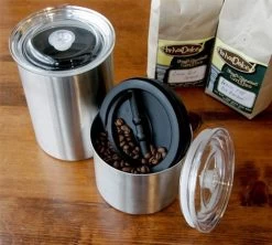 Lot 2 Boîtes Conservatrices Inox Argent Avec Vide D'air 500g Et 250g - Airscape -Les Amateurs De Café airscape5 1