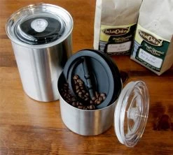 Boîte Conservatrice Inox Argent Avec Vide D'air 500g - Airscape -Les Amateurs De Café airscape5