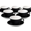6 Tasses Cappuccino Et Sous-tasses Egg 20 Cl Black - Loveramics 1 6 Tasses Cappuccino Et Sous-tasses Egg 20 Cl Black - Loveramics -Les Amateurs De Café eggblack 22cl par6