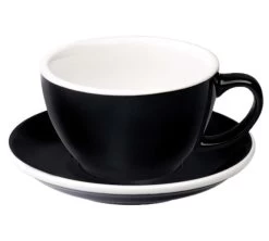 6 Tasses Café Latte Et Sous-tasses Egg 30cl Black - Loveramics -Les Amateurs De Café eggblack 30cl