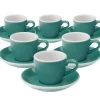 6 Tasses Espresso Egg Et Sous-Tasses Teal Loveramics - 8 Cl -Les Amateurs De Café eggespressoteal loveramics