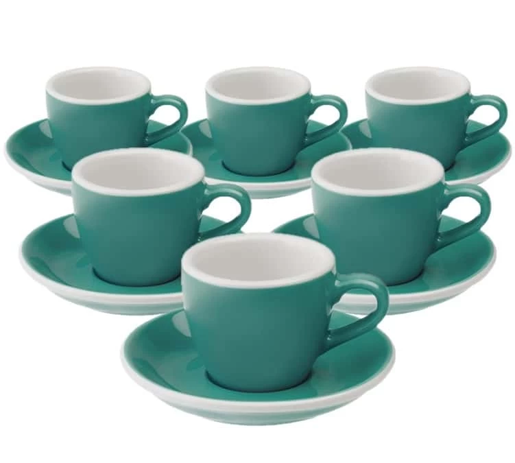 6 Tasses Espresso Egg Et Sous-Tasses Teal Loveramics - 8 Cl 3 6 Tasses Espresso Egg Et Sous-Tasses Teal Loveramics - 8 Cl