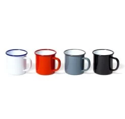 Mug - 35 Cl - Blanc Avec Bordure Bleue FALCON ENAMELWARE -Les Amateurs De Café gamme mugs 35cl falcon
