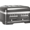 Toaster KitchenAid 5KMT4205EMS Artisan 4 Tranches Gris Etain -Les Amateurs De Café grille pain kitchenaid 4 tranches gris etain