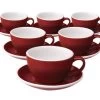 6 Tasses Café Latte Et Sous-tasses Egg 30 Cl Rouge - Loveramics -Les Amateurs De Café latte egg 6 red