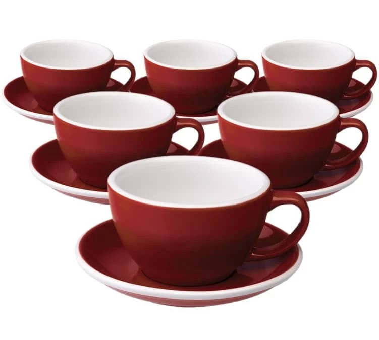 6 Tasses Café Latte Et Sous-tasses Egg 30 Cl Rouge - Loveramics 3 6 Tasses Café Latte Et Sous-tasses Egg 30 Cl Rouge - Loveramics