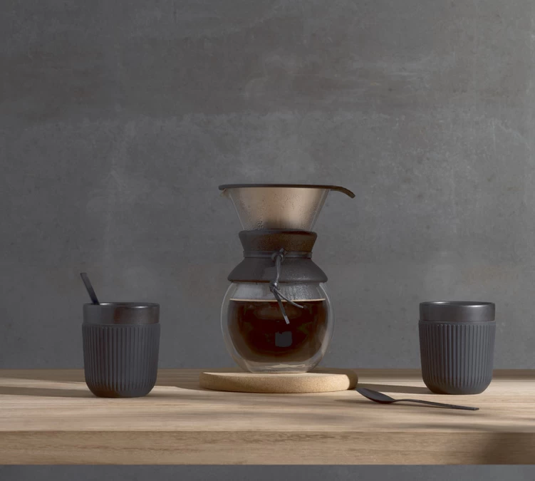 Set De 2 Mugs Douro Double Paroi - Porcelaine Noire - 10cl - BODUM 4 Set De 2 Mugs Douro Double Paroi - Porcelaine Noire - 10cl - BODUM – Image 2