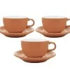 3 Tasses Et Sous Tasses Latte Bowl 19 Cl Orange - ORIGAMI -Les Amateurs De Café origami orange 19x3