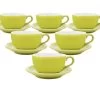 6 Tasses Et Sous Tasses Latte Bowl Origami 25 Cl - Vert -Les Amateurs De Café origami vert 25x6 1