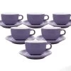 Tasses - ORIGAMI - Tasses Et Sous Tasses Latte Bowl Violet 19cl X6 -Les Amateurs De Café origami violet19x6