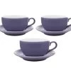 3 Tasses Et Sous Tasses Latte Bowl 25 Cl Violet - ORIGAMI