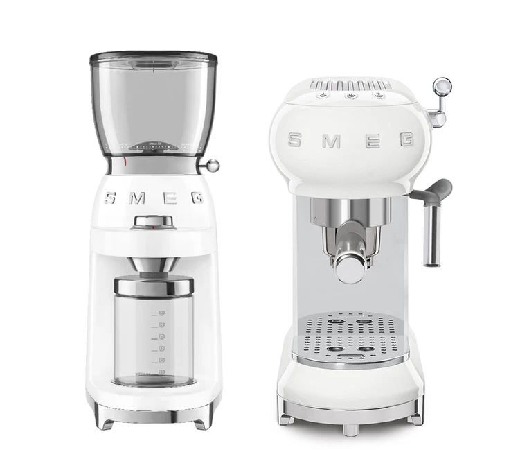 Set Petit-Déjeuner Machine Expresso ECF01WHEU Et Moulin à Café CGF01WHEU Blanc- SMEG 3 Set Petit-Déjeuner Machine Expresso ECF01WHEU Et Moulin à Café CGF01WHEU Blanc- SMEG