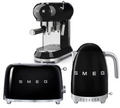 Set Petit-Déjeuner (Toaster - Machine Expresso - Bouilloire) Noir - SMEG