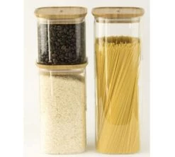 Lot De Boîtes Conservatrices PEBBLY En Verre Et Couvercle En Bambou 7 Lot De Boîtes Conservatrices PEBBLY En Verre Et Couvercle En Bambou -Les Amateurs De Café pebbly boite 1