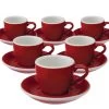 Tasses - LOVERAMICS - Espresso Et Sous-tasses Egg Rouge 8 Cl X6 -Les Amateurs De Café red expresso 8cl egg