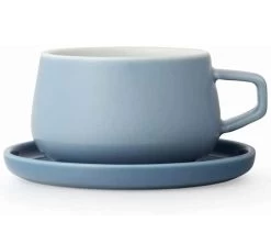 Mug Et Sous Tasse En Porcelaine - Hazy Blue - 30 Cl - Viva Scandinavia