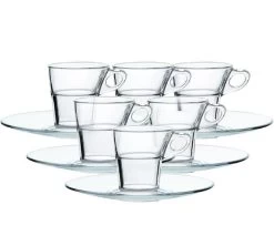 6 Tasses Café Caprice 9cl Et Ses Soucoupes - Duralex