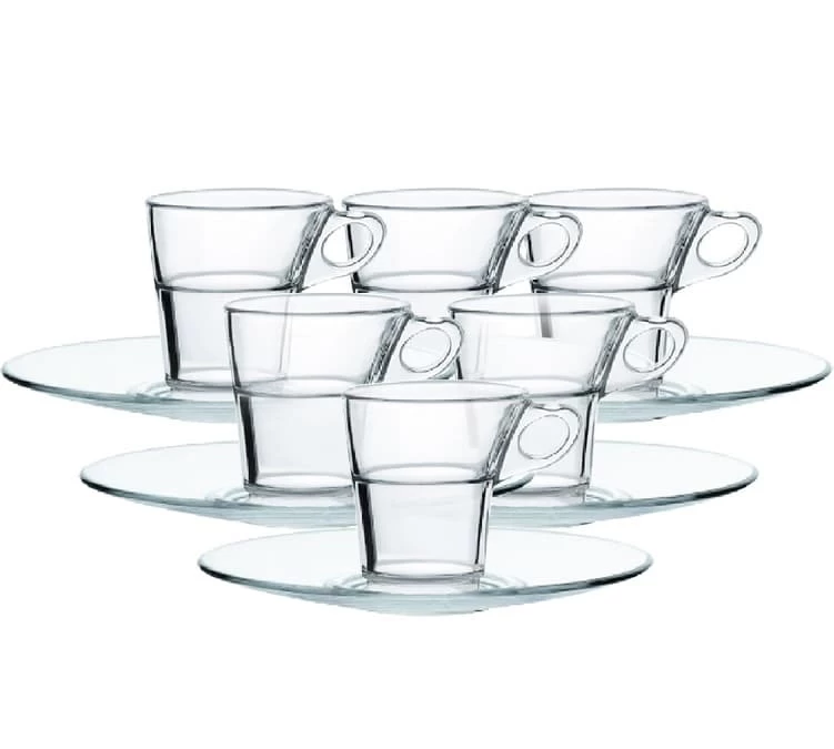 6 Tasses Café Caprice 9cl Et Ses Soucoupes - Duralex 3 6 Tasses Café Caprice 9cl Et Ses Soucoupes - Duralex