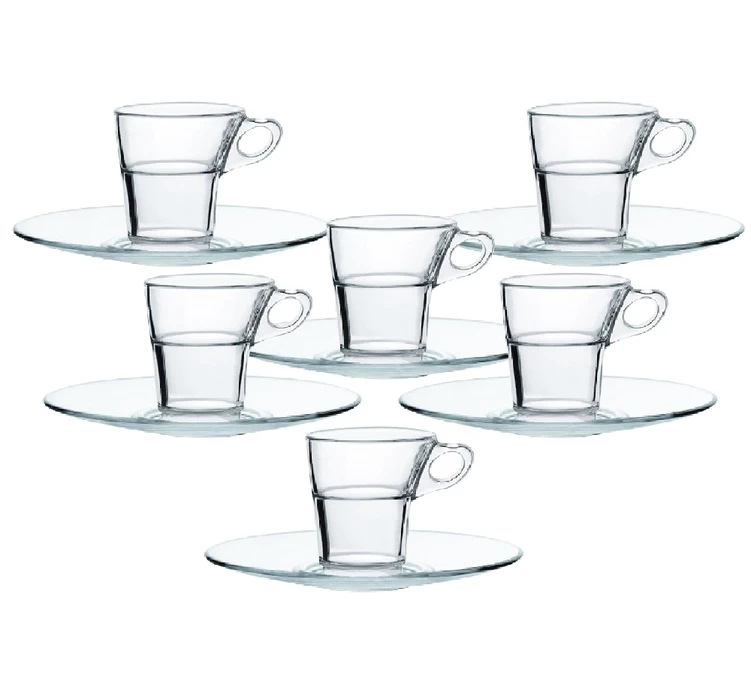 6 Tasses Café Caprice 9cl Et Ses Soucoupes - Duralex 4 6 Tasses Café Caprice 9cl Et Ses Soucoupes - Duralex – Image 2