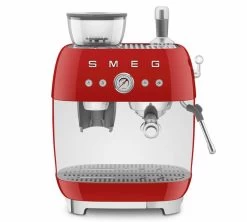 Machine Expresso SMEG EGF03RDEU Rouge Années 50 Avec Moulin Intégré