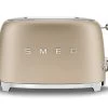 Grille-pain TSF01CHMEU 2 Tranches Or Mat - SMEG -Les Amateurs De Café smeg grilpai ormat1