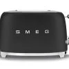 Grille-pain SMEG TSF01BLMEU 2 Tranches Noir Mat -Les Amateurs De Café smeg grilpain noirmat1