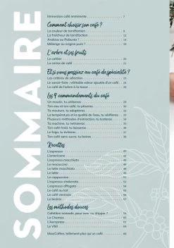 Livre "Les Secrets Du Café" - MAXICOFFEE 10 Livre "Les Secrets Du Café" - MAXICOFFEE -Les Amateurs De Café sommaire livre