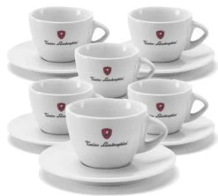 Lot De 6 Tasses Et Sous Tasses Blanches Tonino Lamborghini