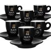 6 Tasses Et Sous-tasses Black Of Italy 7cl - Zicaffè -Les Amateurs De Café tasse noir zicafe