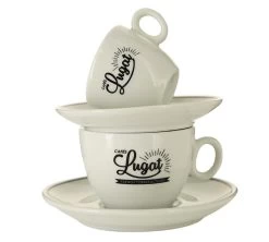 6 Tasses Cappuccino Et Sous-tasses Porcelaine - 17.5 Cl - Cafés Lugat -Les Amateurs De Café tasses cafes lugat 1