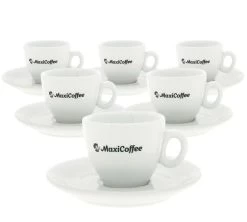 6 Tasses Expresso Et Sous-tasses Porcelaine MaxiCoffee - 8 Cl