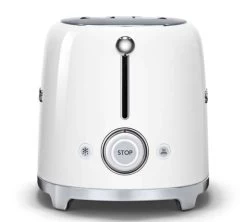 Grille-pain TSF01WHEU 2 Tranches Blanc - SMEG -Les Amateurs De Café toast blc cote