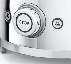 Grille-pain TSF01SSEU 2 Tranches Chromé -SMEG -Les Amateurs De Café toaster chrome boutons